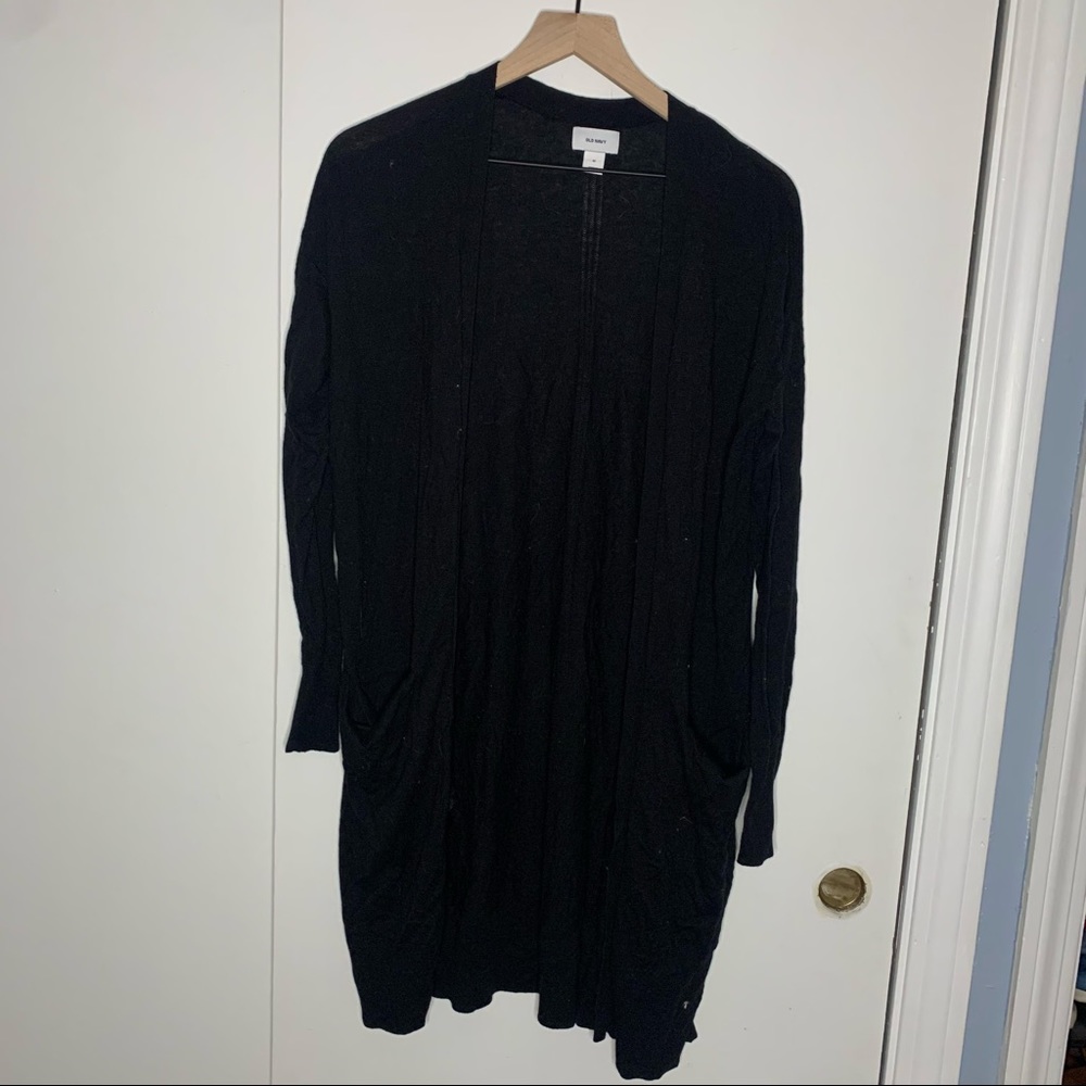 Old Navy black long open cardigan